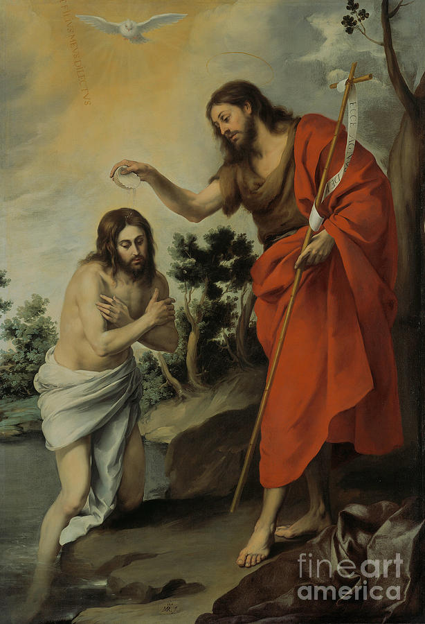 The Baptism of Christ #1 Painting by Celestial Images