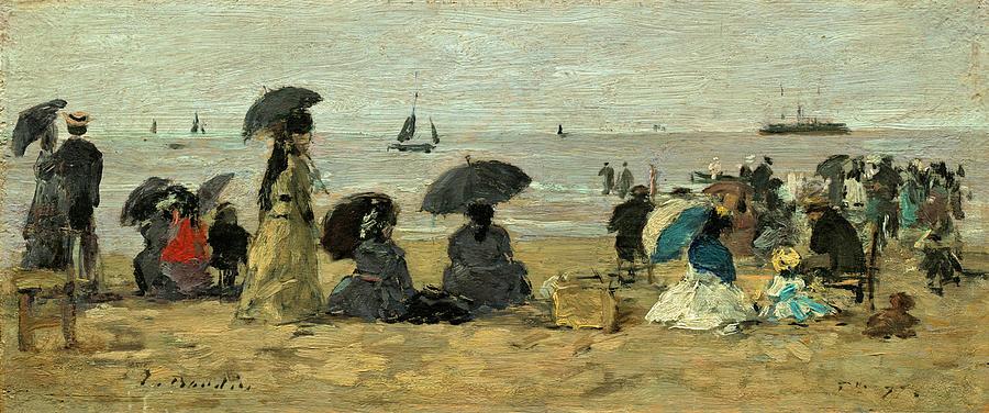 The Beach #1 Painting by Eugene Boudin