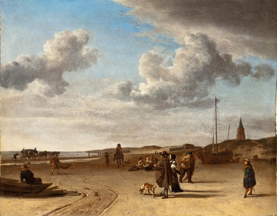 The Beach Scheveningen #1 Painting by Adriaen van de Velde