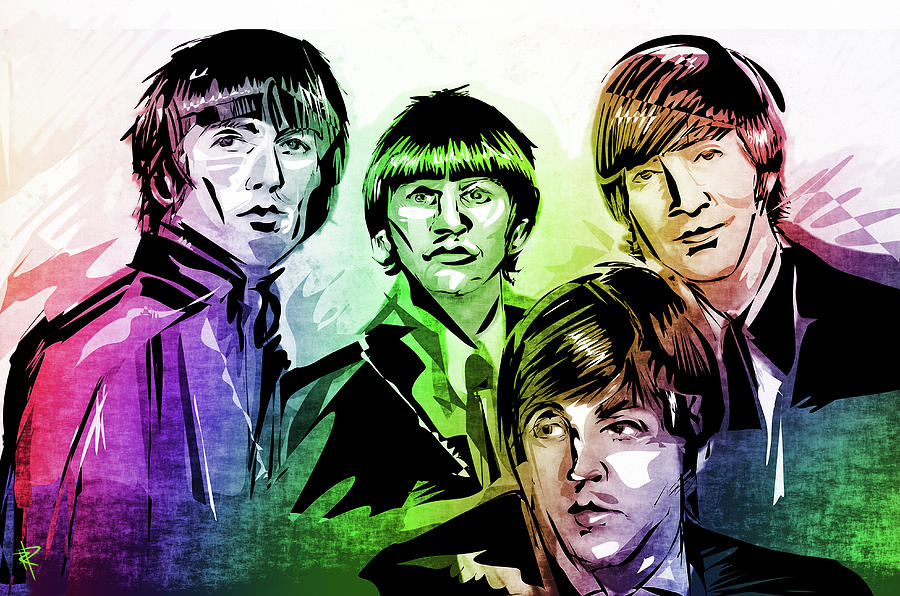 The Beatles #1 Mixed Media by Russell Pierce