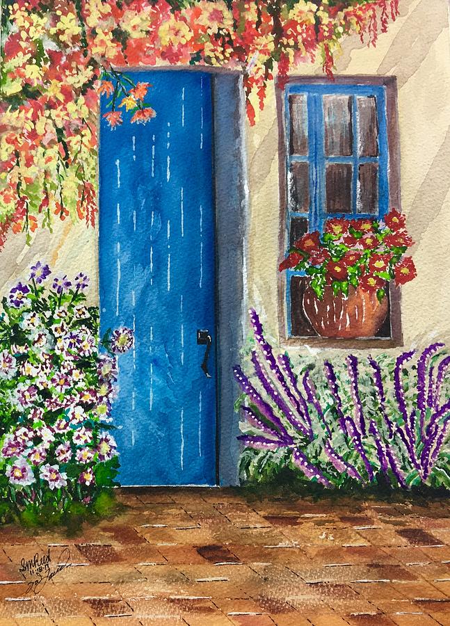 flower painted door