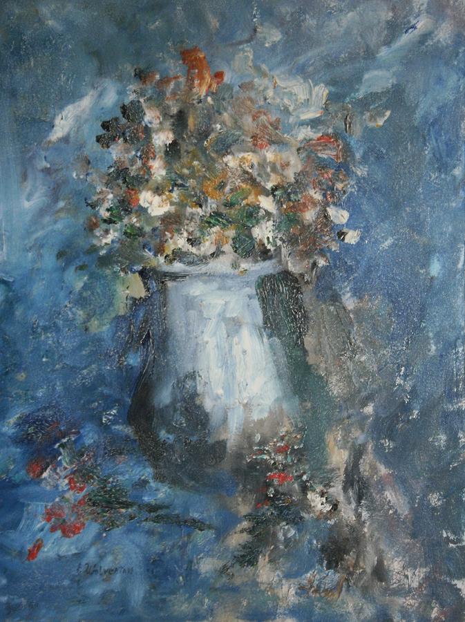 Still Life Painting - The Blue Vase by Edward Wolverton