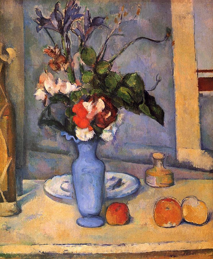 The Blue Vase #1 Painting by Paul Cezanne