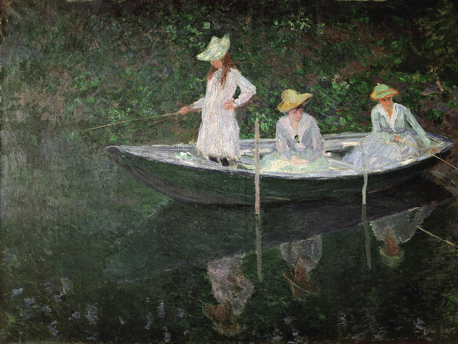 The Boat At Giverny Painting by Claude Monet