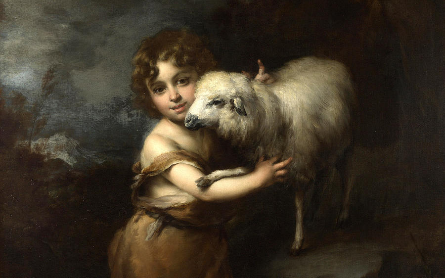 The boy and the lamb Painting by MotionAge Designs - Fine Art America