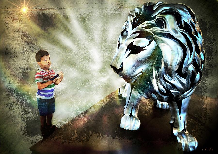 The Boy And The Lion 3 Photograph by Jean Francois Gil