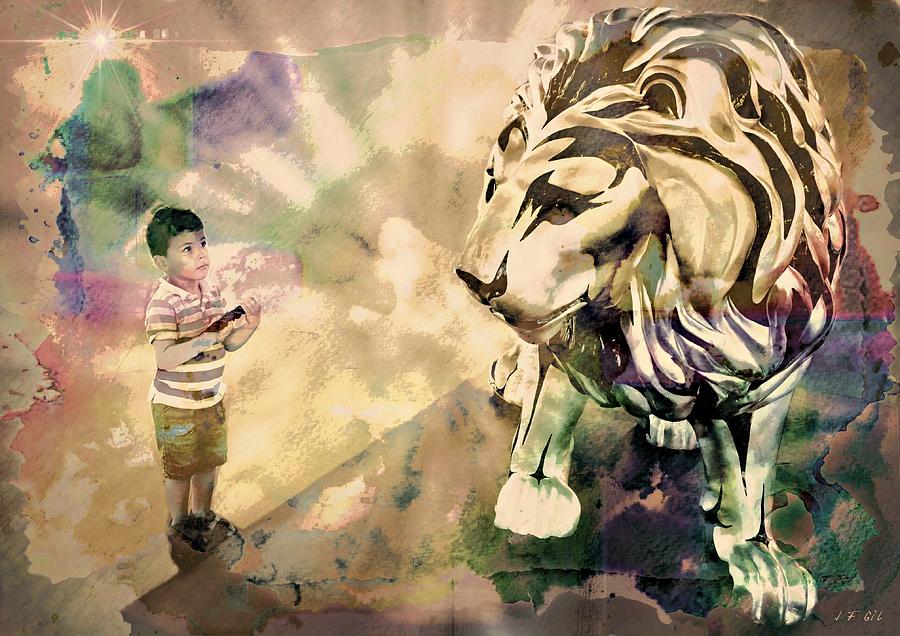 The Boy And The Lion 4 Photograph by Jean Francois Gil
