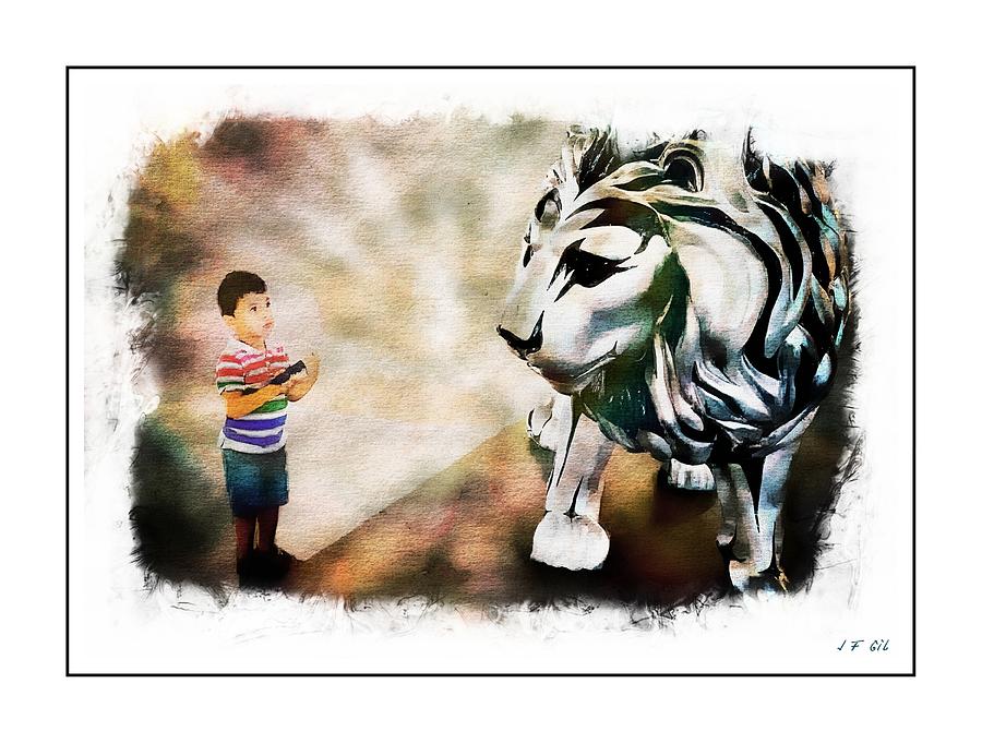 The Boy And The Lion 5 #1 Photograph by Jean Francois Gil