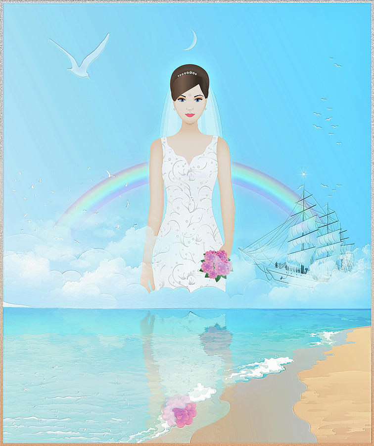 The bride of the sea #1 Digital Art by Harald Dastis