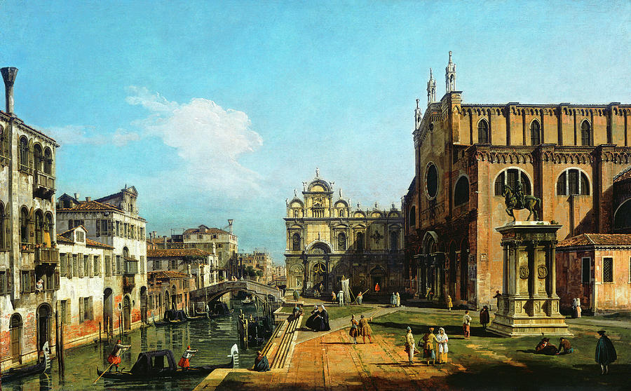 The Campo di SS. Giovanni e Paolo, Venice #1 Painting by Bernardo Bellotto