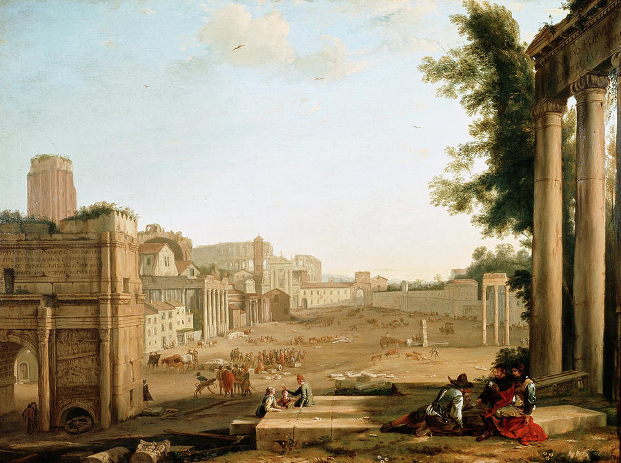 Claude Lorrain Painting - The Campo Vaccino, Rome #1 by Claude Lorrain