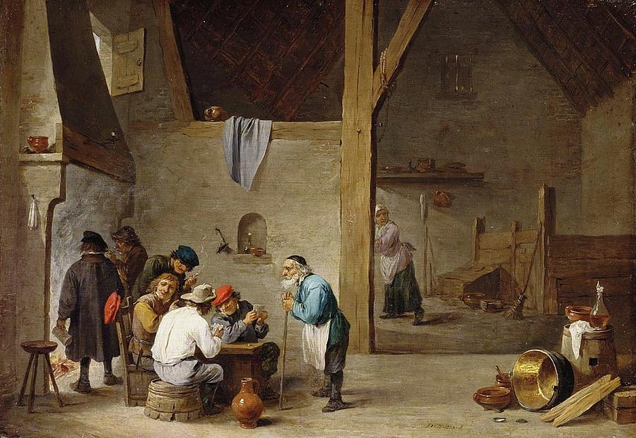 The Card #1 Painting by David Teniers