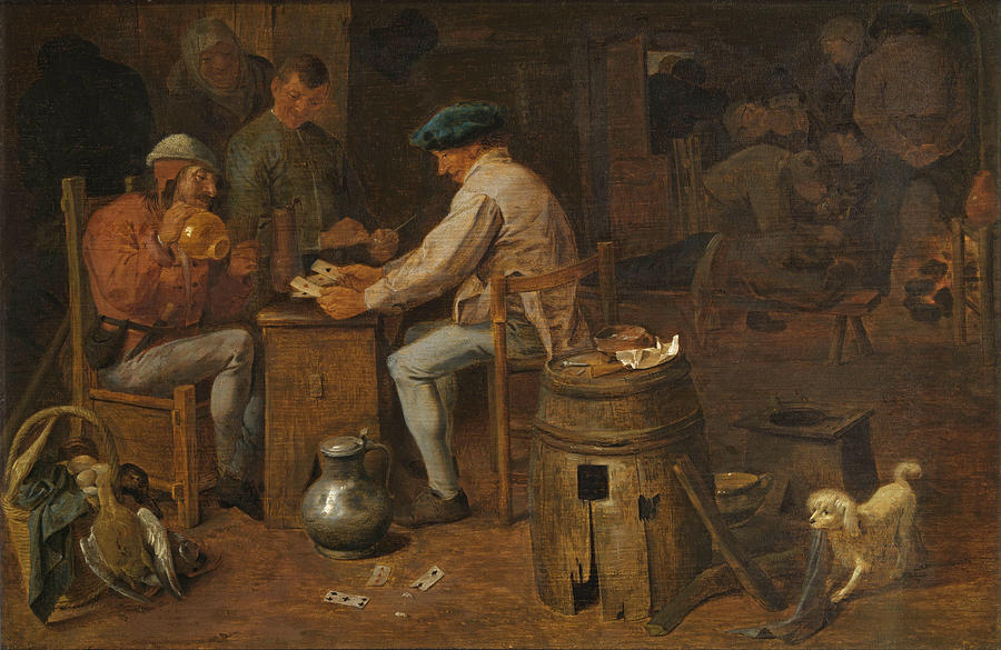 The Card Players #2 Painting by Adriaen Brouwer