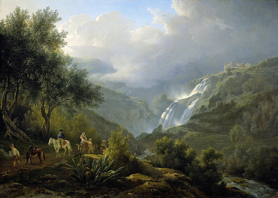 The Cascades at Tivoli, with a Storm Approaching #1 Painting by Abraham Teerlink