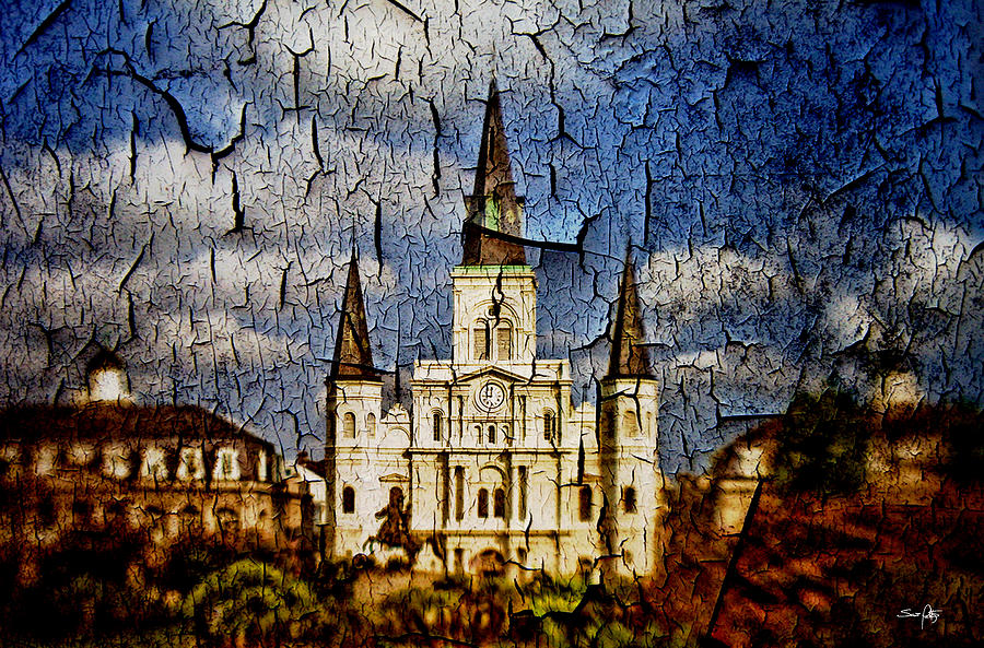 New Orleans Photograph - The Cathedral - cracked paint by Scott Pellegrin