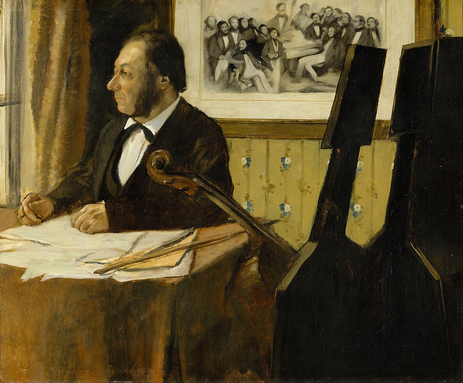 The Cellist Pilet Painting by Edgar Degas | Fine Art America