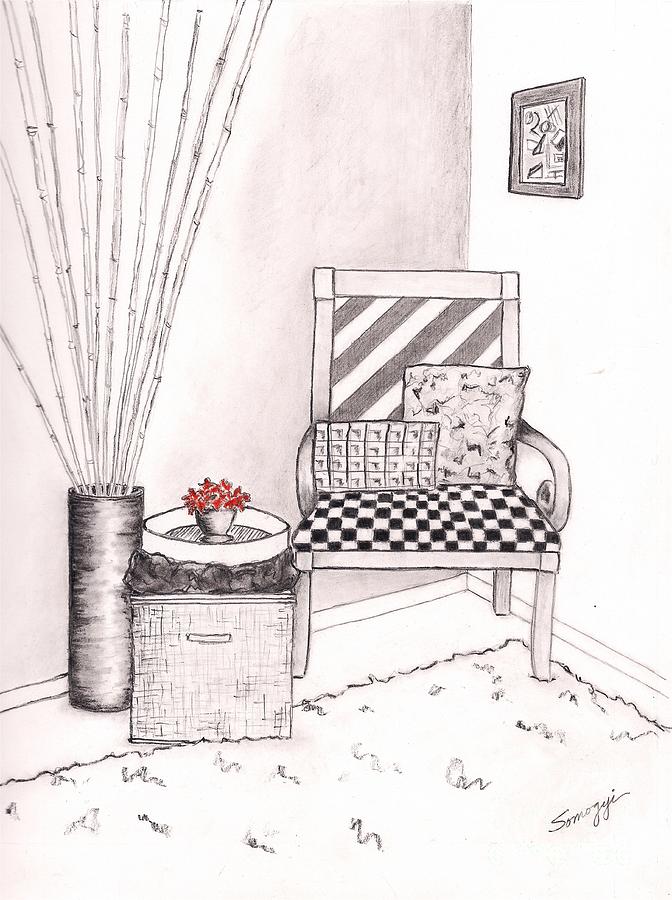 The Chair Drawing by Jayne Somogy