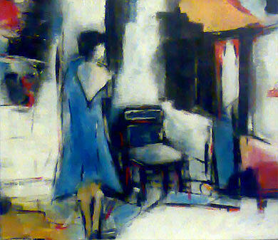 Abstract Figurative Painting - The chair #1 by Talal  Ghadban