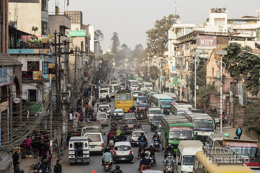 The chaotic streets of Kathmandu in Nepal #1 Photograph by Didier Marti