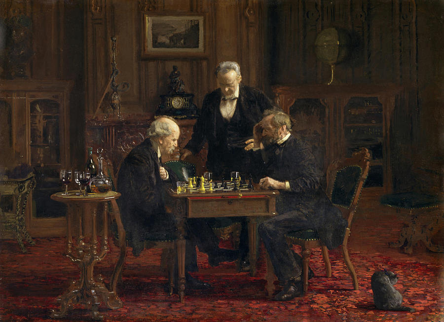 The Chess Players Painting by Mountain Dreams