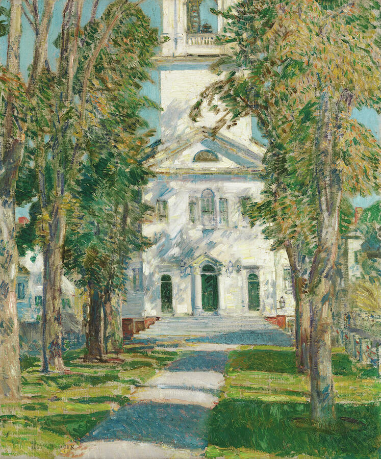 The Church at Gloucester, from 1918 Painting by Childe Hassam