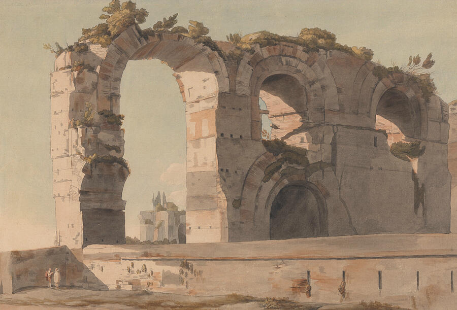 The Claudian Aquaduct, Rome, from 1785 Painting by Francis Towne