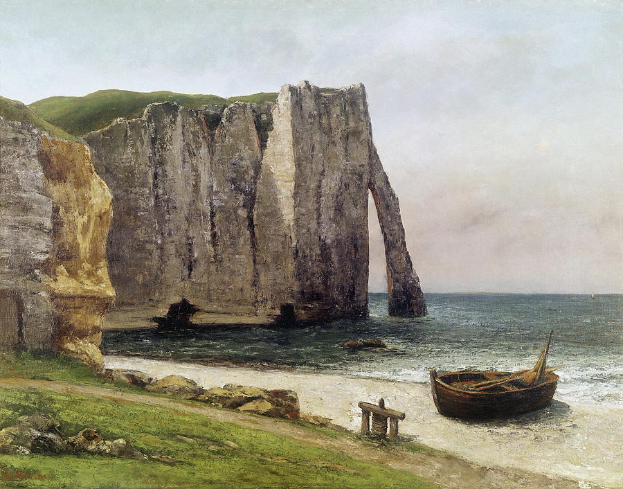 The Cliffs at Etretat #4 Painting by Gustave Courbet