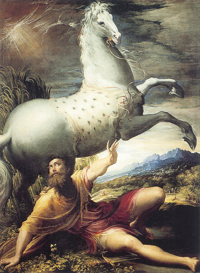 The Conversion of Paul #2 Painting by Parmigianino