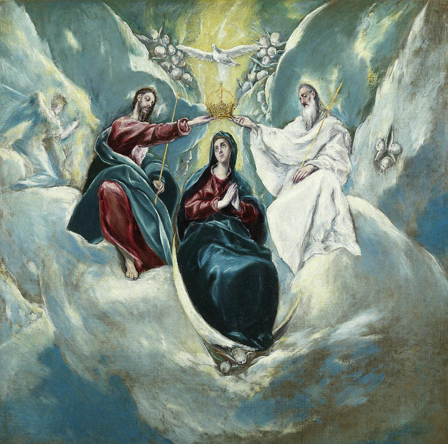 El Greco Painting - The Coronation of the Virgin #1 by El Greco