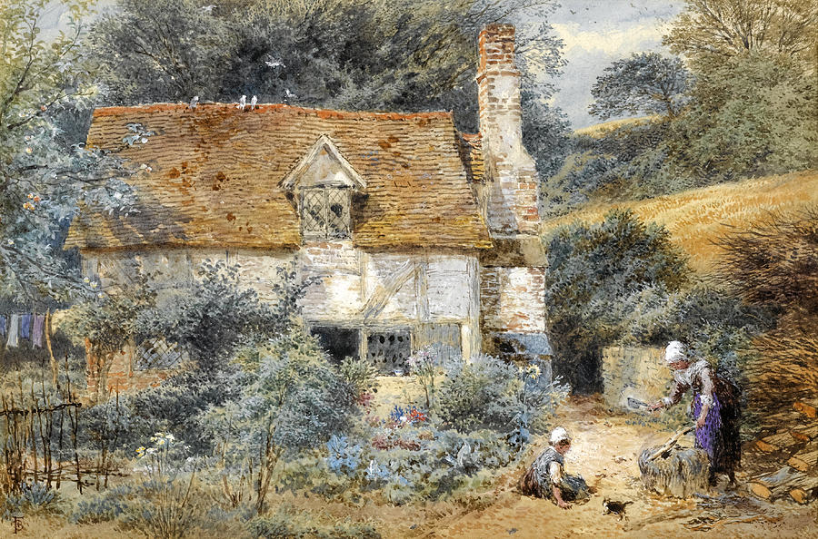 The Cottage #1 Drawing by Myles Birket Foster