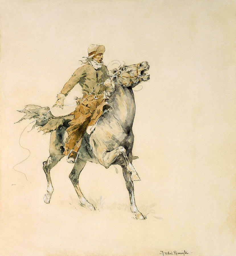 The Cowboy #1 Drawing by Frederic Remington