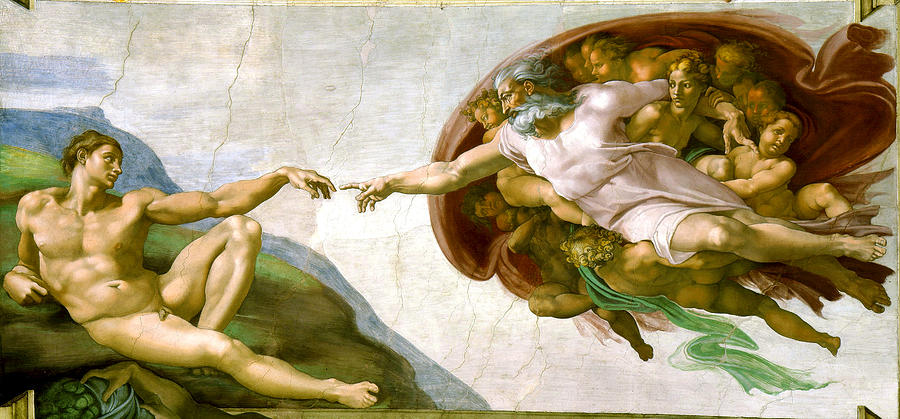 The Creation Of Adam Painting by Michelangelo