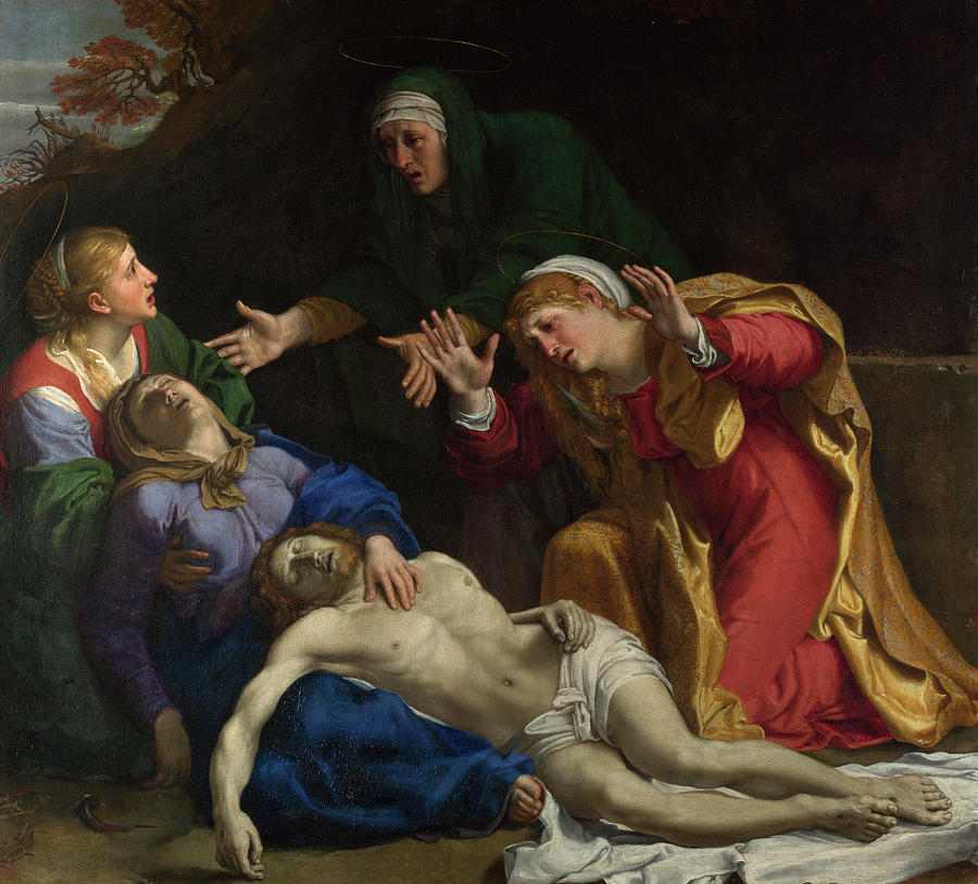 Jesus Christ Painting - The Dead Christ Mourned #1 by Annibale Carracci