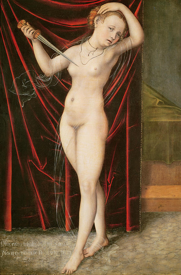 The Death of Lucretia Painting by Lucas the elder Cranach