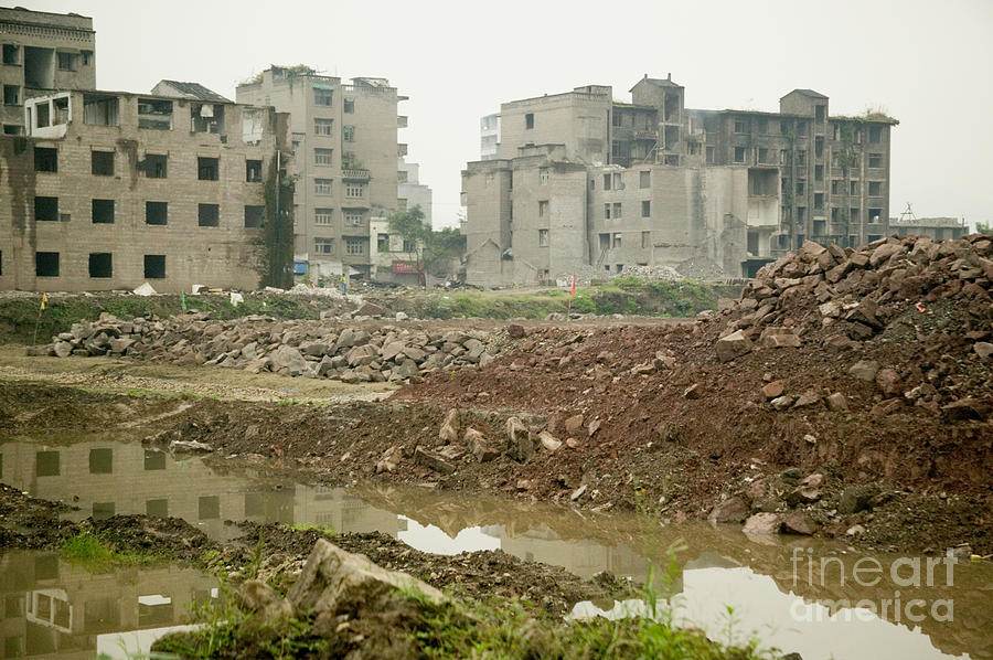 Ghost City Photograph - The Demolition Of Feng Du #1 by Inga Spence