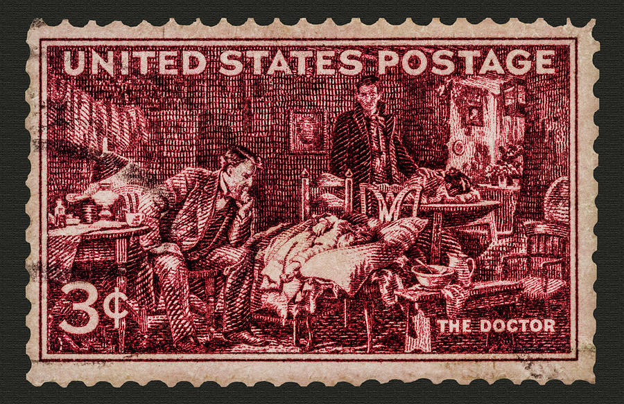 The Doctor - Concerned Physician Postage Stamp Photograph by Phil Cardamone