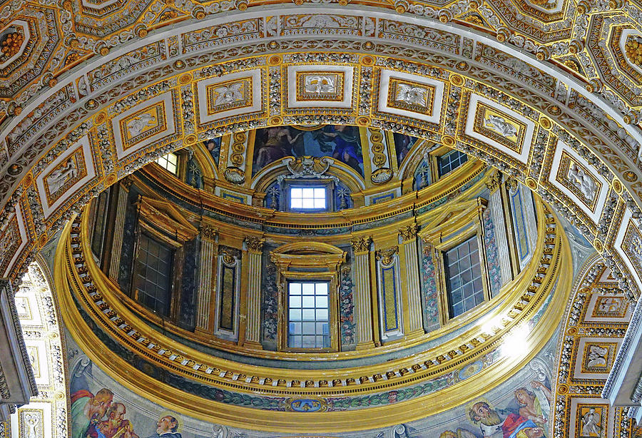 The Dome Of St. Peters Basilica In The Vatican City #1 Photograph by Rick Rosenshein