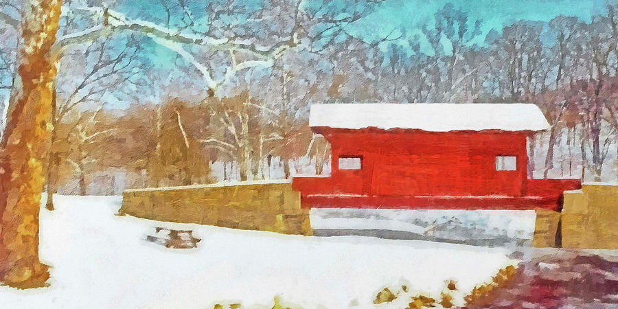 Winter Digital Art - The Ebenezer Bridge In Winter #1 by Digital Photographic Arts