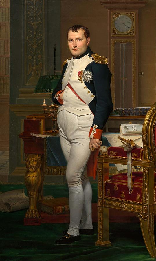 1812 Painting - The Emperor Napoleon in His Study at the Tuileries #1 by Louis David