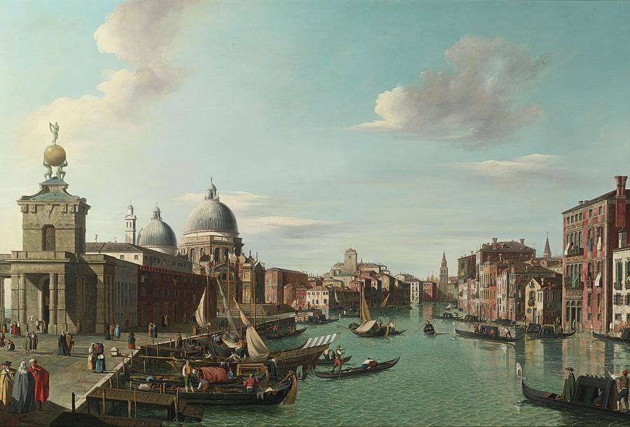 The Entrance To The Grand Canal Looking Wes #1 Painting by MotionAge Designs