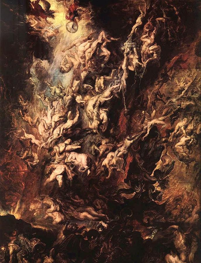The Fall of the Damned #3 Painting by Peter Paul Rubens
