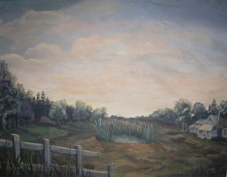 Landscape Painting - The Farmhouse #1 by Nora Niles