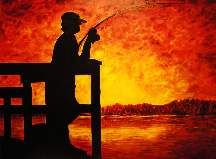 The Fisherman #1 Painting by Terry Honstead