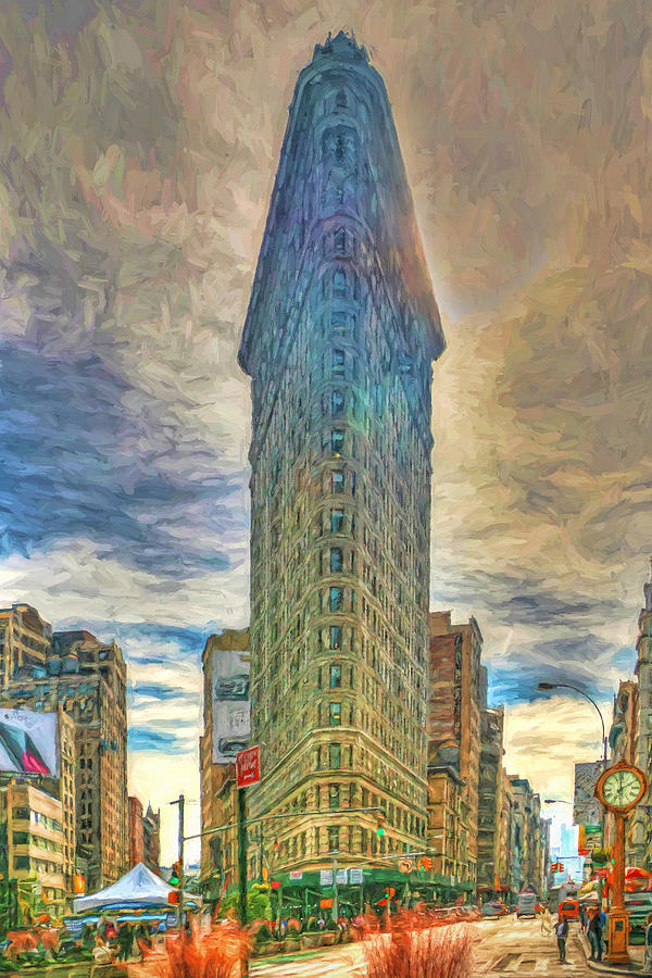 Broadway Photograph - The Flatiron Building - Photopainting by Allen Beatty