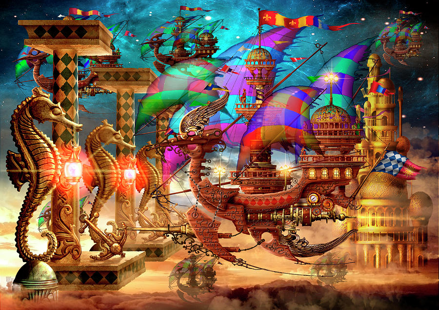 Fantasy Digital Art - The Fleet Has Arrived #2 by Ciro Marchetti