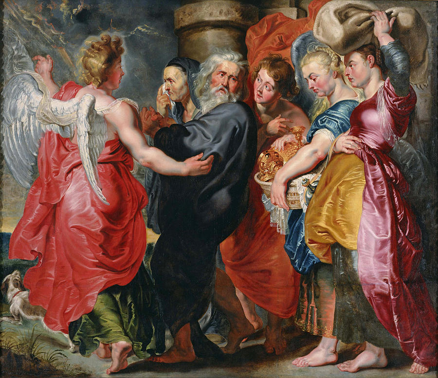 The Flight of Lot and His Family from Sodom #5 Painting by Jacob Jordaens