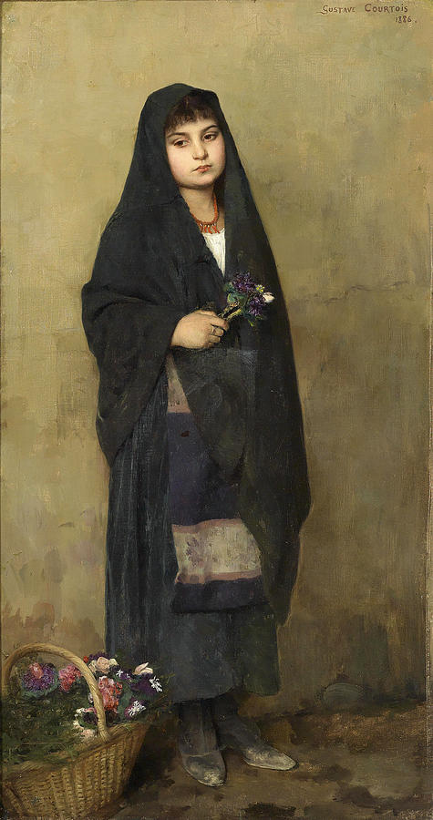 The flower girl #2 Painting by Gustave Courtois