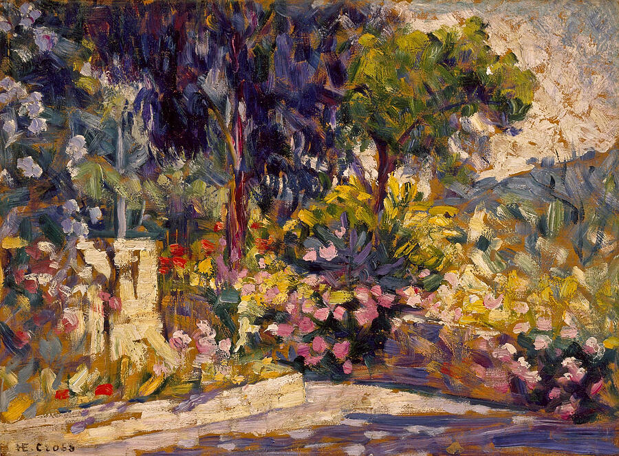 The Flowered Terrace, from 1900-1910 Painting by Henri-Edmond Cross