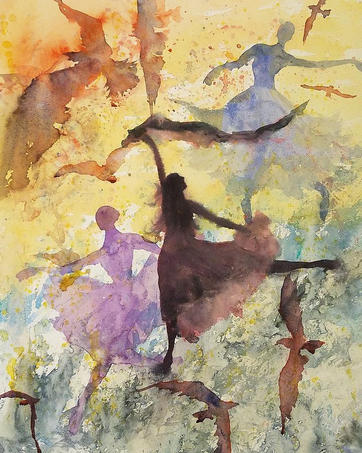 The flying birds and dancers  #1 Painting by Han in Huang wong