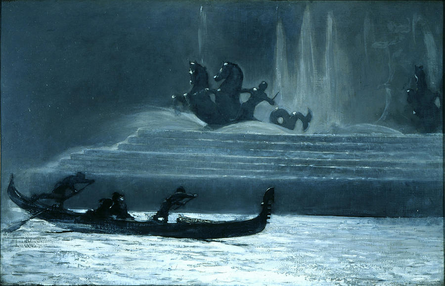 The Fountains at Night, Worlds Columbian Exposition Painting by Winslow Homer